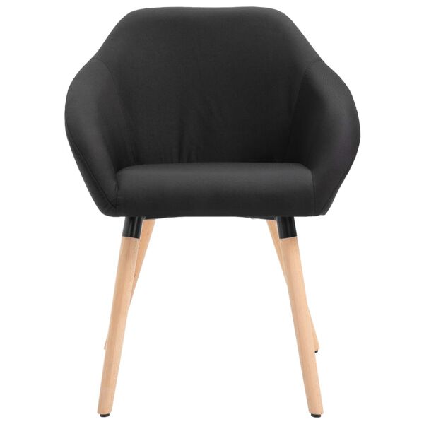 vidaXL Eetkamerstoelen 4 st stof zwart