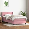vidaXL Boxspring met matras fluweel roze 100x220 cm