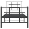 vidaXL Bedframe met hoofd- en voeteneinde metaal zwart 75x190 cm