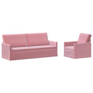 vidaXL Bankstel 2 pcs Roze fluweel