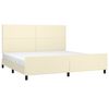 vidaXL Bedframe met hoofdbord kunstleer cr&egrave;mekleurig 200x200 cm