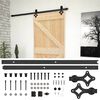vidaXL Schuifdeur 90 x 210 cm Massief grenenhout Naturel en Zwart