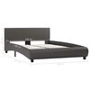 vidaXL Bedframe met LED kunstleer grijs 120x200 cm
