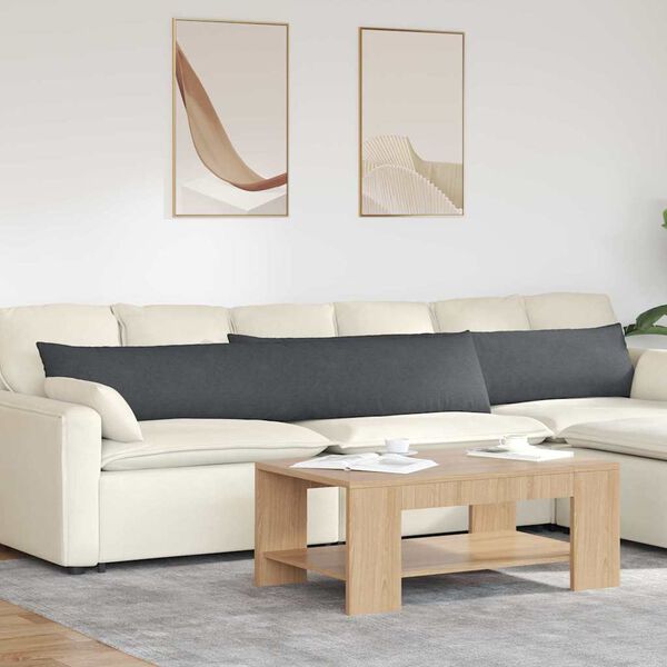 vidaXL Sofa Kussens 2 stuks Donkergrijs 200 x 40 cm Cordstof