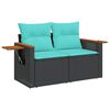 vidaXL 7-delige Loungeset met kussens poly rattan grijs