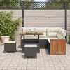 vidaXL Tuinbankenset met kussen 9 pcs Zwart en Cr&egrave;me poly rattan