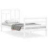 vidaXL Bedframe met hoofdbord massief hout wit 90x200 cm
