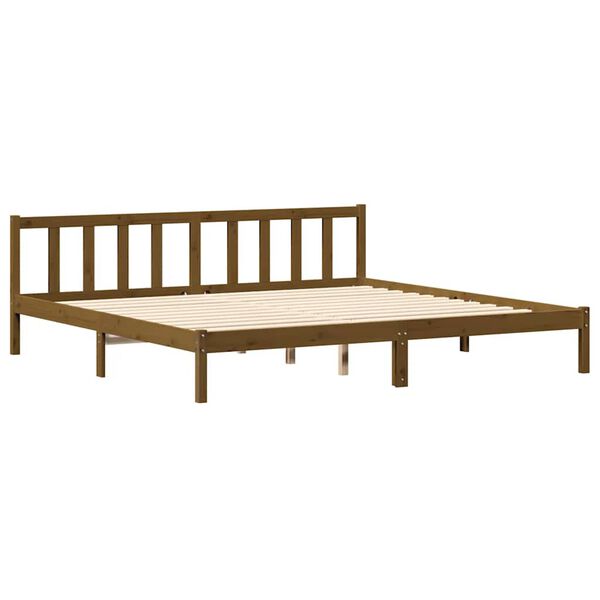 vidaXL Bedframe massief grenenhout honingbruin 200x200 cm