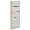 vidaXL Schoenenkast met 5 spiegels 63x17x169,5 cm eikenhout