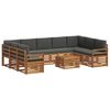 vidaXL Sofa-Sets 10 pcs Natuurlijk en Antraciet Massief Acaciahout