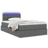 vidaXL Opbergbed met LED met matras Donkergrijs 120 x 190 cm Stof