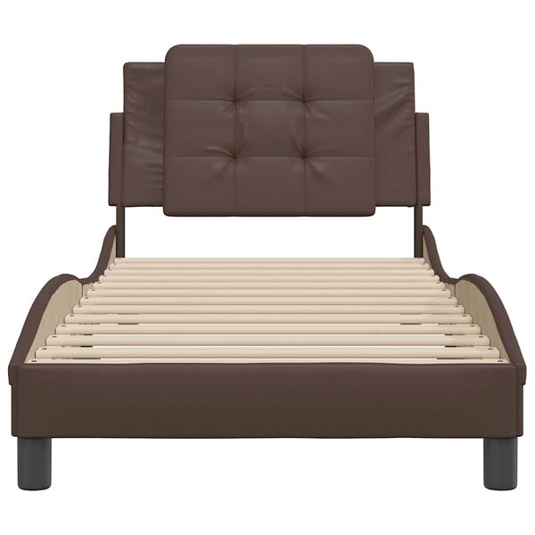 vidaXL Bedframe zonder matras "Zadar" kunstleer bruin 80x200 cm