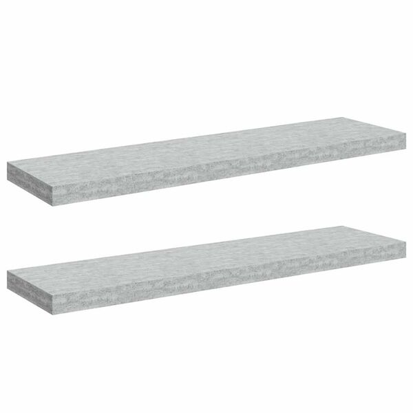 vidaXL Wandschappen zwevend 2 st 90x23,5x3,8 cm MDF betongrijs