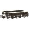 vidaXL 15-delige Tuinset met kussens poly rattan bruin