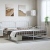 vidaXL Bedframe met hoofd- en voeteneinde&nbsp;metaal wit 193x203 cm