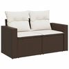 vidaXL 5-delige Loungeset met kussens poly rattan bruin