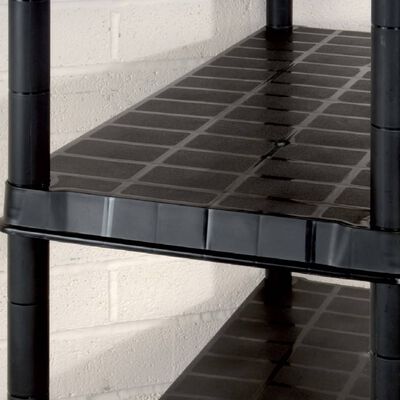 vidaXL Opbergrek 5-laags 91,5x45,7x185 cm kunststof zwart