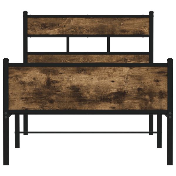 vidaXL Bedframe zonder matras hout gerookt eikenkleurig 100x200 cm