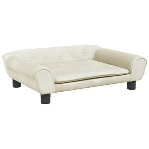 vidaXL Hondenmand 70x48x22 cm fluweel cr&egrave;mekleurig
