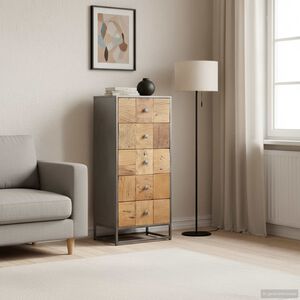 vidaXL Ladekast 45x30x100 cm massief gerecycled hout