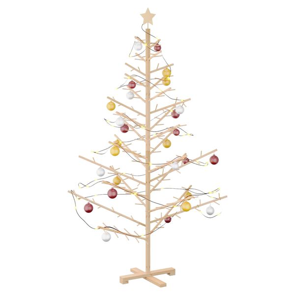 vidaXL Houten kerstboom Naturel 180 cm Massief grenenhout