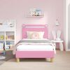 vidaXL Bedframe voor kinderen met hoofdbord Roze 80 x 160 cm Stof