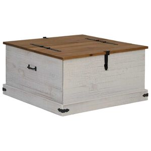 vidaXL Opbergkist HALDEN wit 91x91x47 cm massief grenenhout