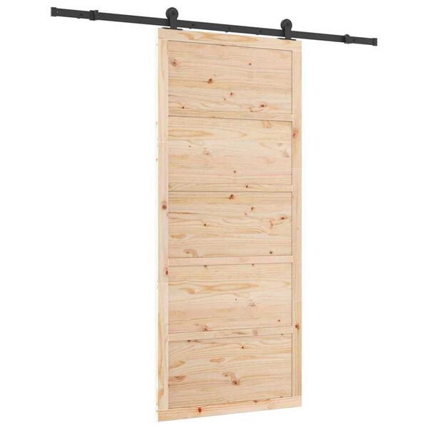 vidaXL Schuifdeur Naturel 100 x 208 cm Massief grenenhout
