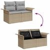 vidaXL Tuin Sofa Set met opslag 5 pcs Beige Poly riet