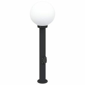 vidaXL Bolderarmatuur met stopcontact 80 cm Zwart IP44