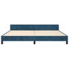 vidaXL Bedframe zonder matras 200x200 cm fluweel donkerblauw