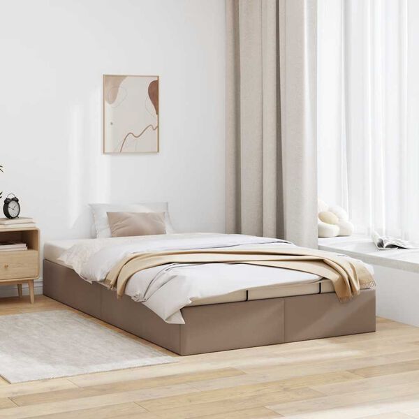 vidaXL Bedframe zonder matras 120x190 cm kunstleer cappuccinokleurig
