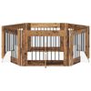 vidaXL Hondenhekje met standaards 6 pcs Oud hout 80 x 60 cm