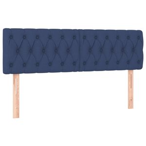 vidaXL Hoofdborden 144x7x78/88 cm stof blauw
