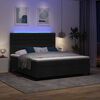 vidaXL Boxspring bed met matras met LED Zwart 180 x 200 cm Stof