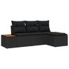 vidaXL Tuin Sofa Set 4 st Zwart poly rattan