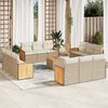 vidaXL 13-delige Loungeset met kussens poly rattan beige