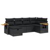 vidaXL 6-delige Loungeset met kussens poly rattan zwart