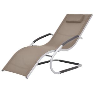 vidaXL Ligbed met kussen aluminium en textileen taupe
