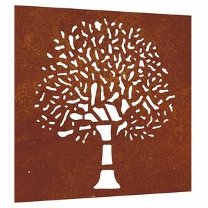 vidaXL Wanddecoratie tuin boomontwerp 55x55 cm cortenstaal