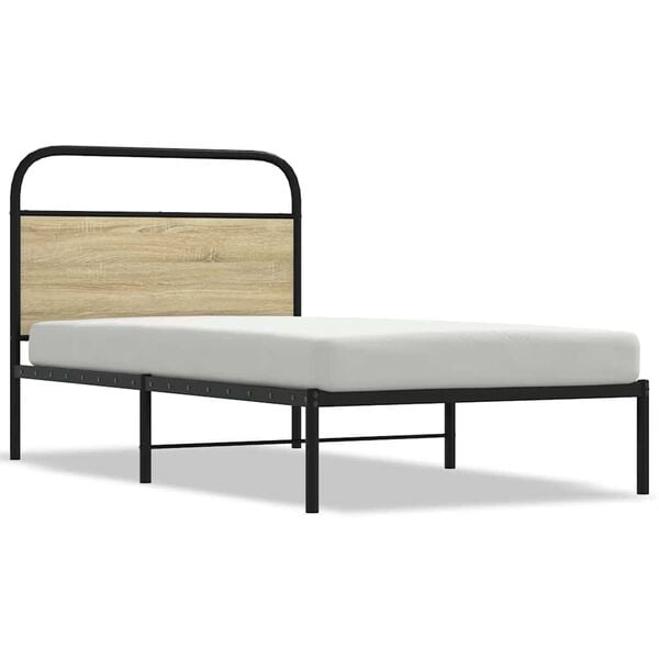 vidaXL Bedframe zonder matras bewerkt hout sonoma eikenkleur 100x190cm