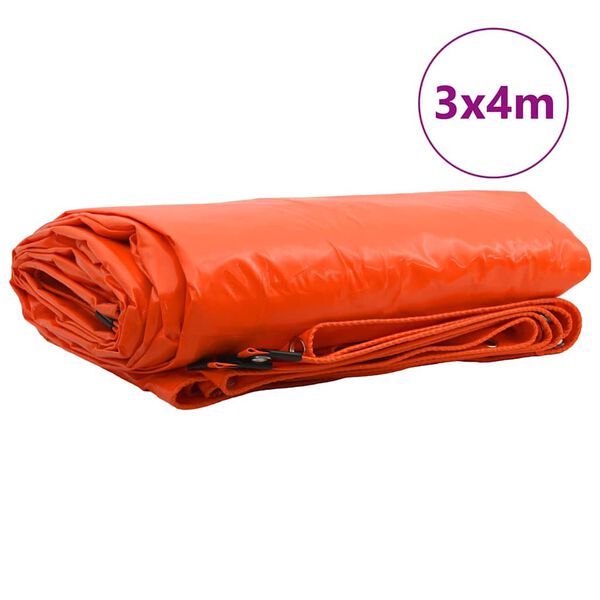vidaXL Zeil 650g / m² Oranje 3 x 4 m Canvas met PVC-coating