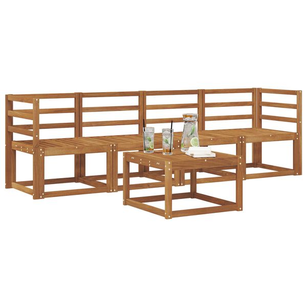 vidaXL Buiten bankenset 5 pcs Naturel Massief Acaciahout