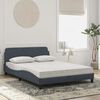 vidaXL Bed met matras "Dover" fluweel donkergrijs 140x200 cm
