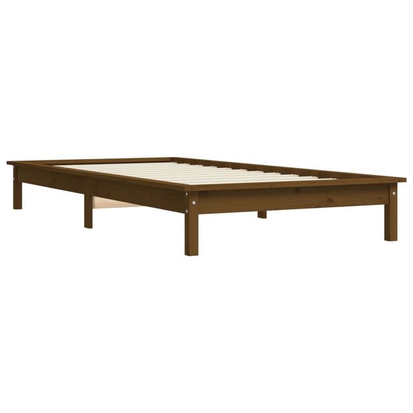 vidaXL Bedframe massief grenenhout honingbruin 90x200 cm