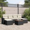 vidaXL 7-delige Loungeset met kussens poly rattan zwart