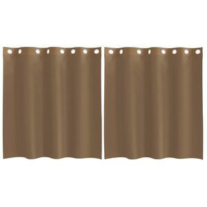vidaXL Gordijnen voile met doorvoertules 2 st lichtbruin