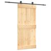 vidaXL Schuifdeur Naturel en Zwart 95 x 210 cm Massief Grenenhout
