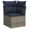 vidaXL 10-delige Loungeset met kussens poly rattan grijs