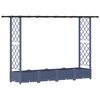 vidaXL Verhoogd Bed met Trellis en Dak Grijs 203 x 40 x 121 cm PP